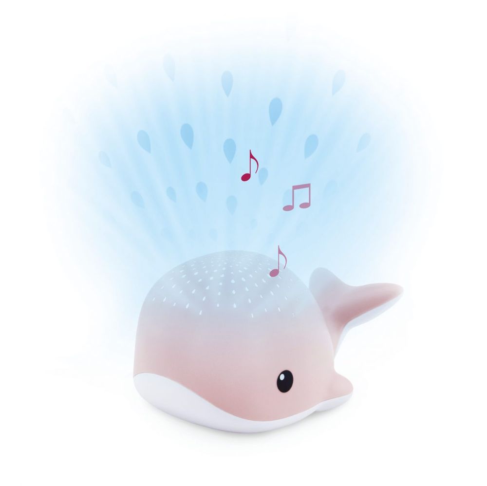 ZAZU Veľryba WALLY ružová - nočný projektor s melódiami